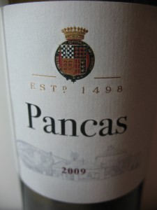 Этикетка португальского вина Pancas