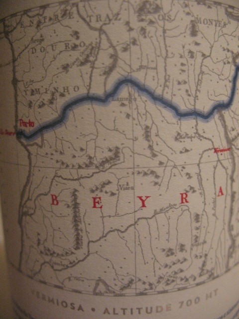 Карта на этикетке вин Beyra