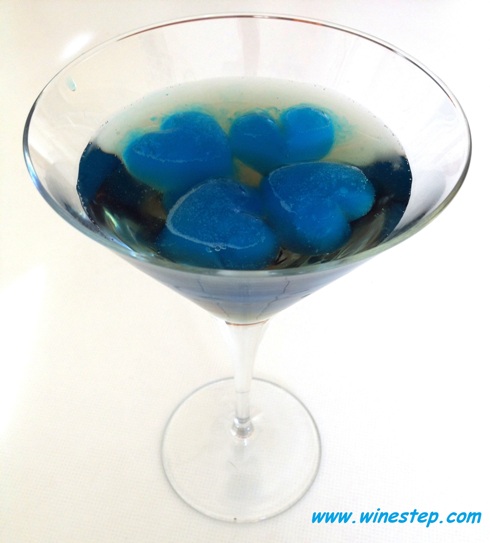 Blue ice in a drink